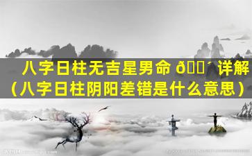 八字日柱无吉星男命 🐴 详解（八字日柱阴阳差错是什么意思）